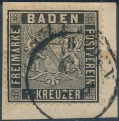 "Baden" K1 (Type 2) noch als klar zu bezeichnen auf Bfst. mit 1 Kr. ...