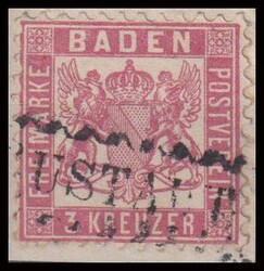 "Neustadt" Zacken-Ra1 klar auf Kabinettbfst. 3 Kr. rosa, in schwarz ...