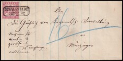 "Schallstadt" Ra2 sehr klar auf Nachnahme-Brief 1864 mit 3 Kr. rosa ...