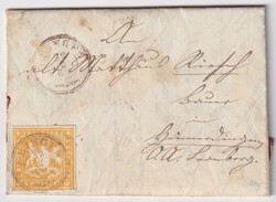 "Edingen" K2 klar und zentr. auf Brief mit vollrdg. 3 Kr. ...
