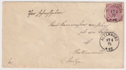 1 Gr. Ganzsachen-Ausschnitt mit K1 "Altenburg" auf Couvert 1871 nach ...