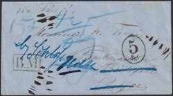 Frankreich, 1866, "MARSEILLE A LYON", rs. K2 nebst blauem K2 "AUS ...
