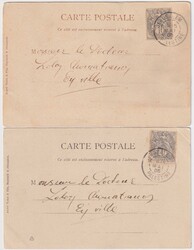 Frankreich, Französische Post in der Levante, zwei verschiedene ...