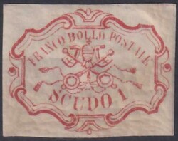 Italien, Kirchenstaat, 1 Sc rosarot,sauber *, breitrandiges ...