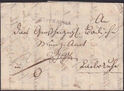Schweiz, "Schaffhausen" L1 auf Brief 1829 mit Inhalt an das Münzamt ...