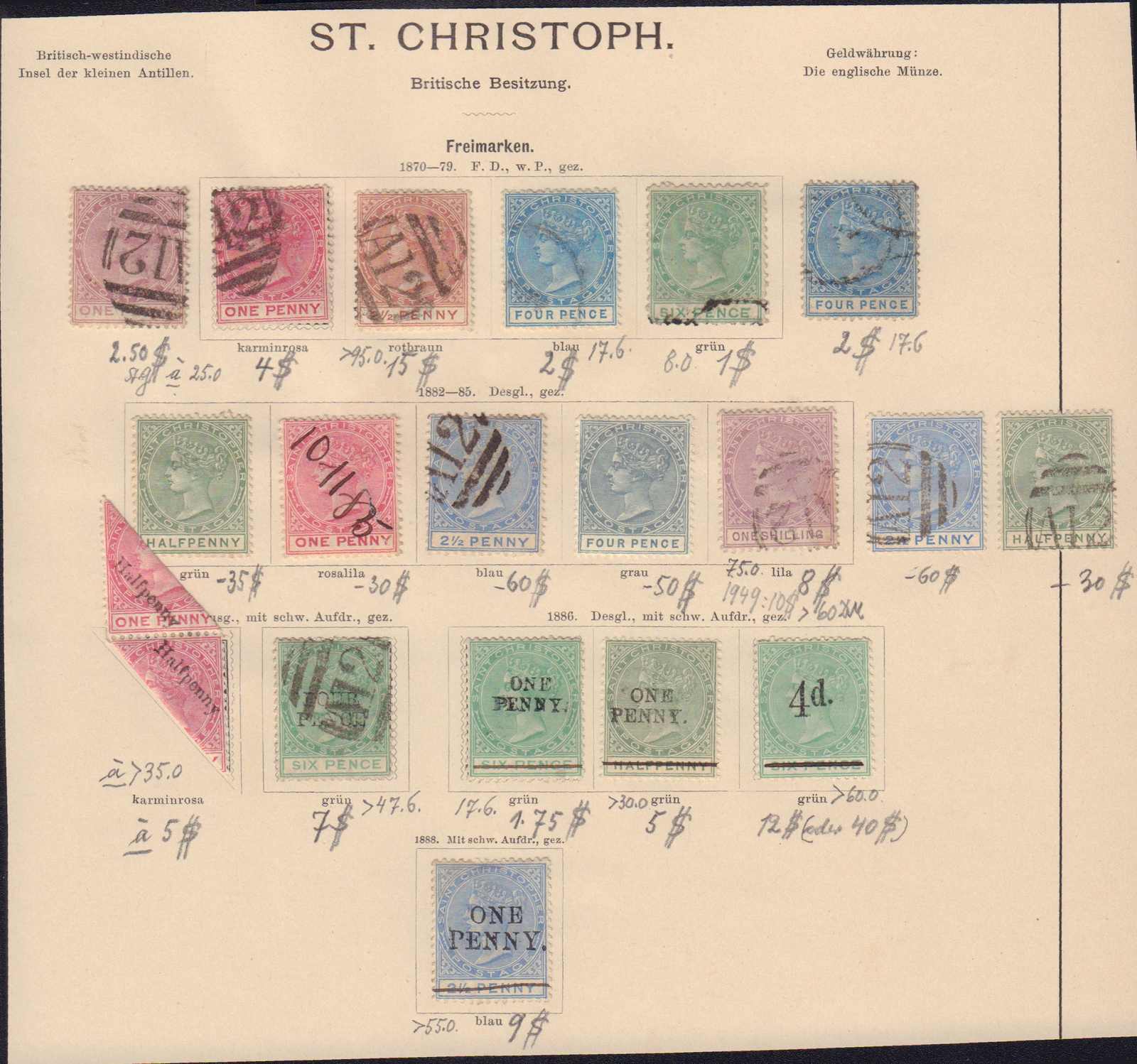 Lot 444 - st. christopher st. kitts  -  Auction House Thomas Schantl 2nd Online-Live-Auction (PREMIUM-Edition)