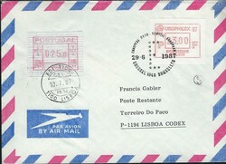 Portugal 1980 Frama Labels, envelope circulated from Brussels, ...