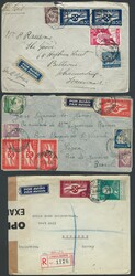 Portugal Lot with 11 airmail letters with propeller stamps