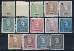 Angra 1897 D. Carlos I, mint set () MF13/26 incomplete, 5rs. stamp ...