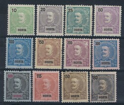Horta 1897/01 D. Carlos I, mint set * and () incomplete, 25 rs., 200 ...