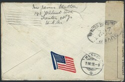 WWI USA UK SWITZERLAND – circulated envelope from Trenton, USA with ...