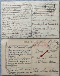 Portugal France CEP – two illustrated postcards sent to Portugal ...
