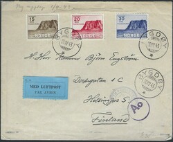 WWII NORWAY – airmail circulated envelope from Bygdoy on 30.4.43 ...