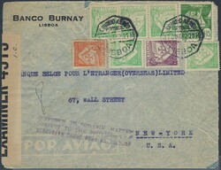 WWII PORTUGAL USA – airmail envelope circulated from Lisbon on 17 ...