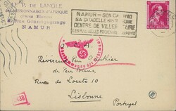 WWII PORTUGAL BELGIUM – postcard with a 1 Fr stamp circulated from ...