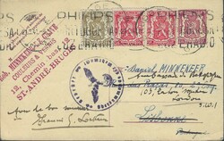 WWII PORTUGAL BELGIUM ENGLAND – Belgian postcard of 40 c. with ...