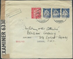 WWII PORTUGAL BELGIUM ENGLAND – envelope circulated by airmail from ...
