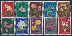 Portugal Macau 1953 Flowers of Macau, set MF374/83 mint *, CV €66