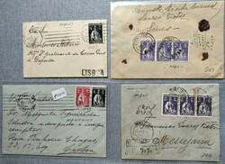 Portugal 1912 Ceres, lot with 4 letters, 2 of which are registered