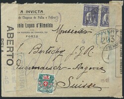 Portugal 1912/4 Ceres. Envelope circulated from Porto (14.11.17) to ...
