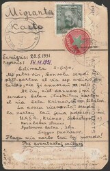 1931 Esperanto 'chain' postcard from Crimea Russia around the world & ...