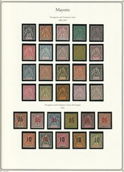 Mayotte: 1892-1907 Peace & Commerce set 1c-5Fr inc 1900-07 New ...