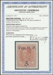 Western Ukraine: 1918 Kolomyja 'Ukr. N. R.' opt on Austria 5/15h ...