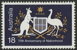 1976 Nationhood 18c (no toes on emu) error stone colour (shading on ...