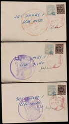 Covers with BCOF opts inc ½d, 1d & 3d plus Japan blk of 4 tied by ...
