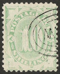 1902-04 Completed Design 10/- dull green wmk crown NSW, single line ...