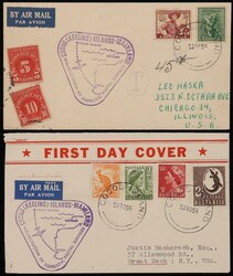 1955 (NOV) Cocos Keeling Inauguration Flights to England (2 reg, 1 ...