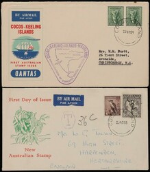 1955 (NOV) Cocos Keeling Inauguration Flights to England (2 reg, 1 ...