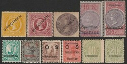 Specimen opts collection inc 1860-72 QV Diadem vals to 1/- perf. ...