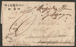 1838 Folded Letter wrapper with 'WINDSOR NSW' 2-line pmk, redirected ...