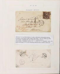 1860 folded letter wrapper franked QV Diadem 6d olive-brown (trimmed) ...