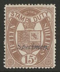 1884-96 Crown & Arms Stamp Duty 15/- purple-brown Postal Fiscal, wmk ...