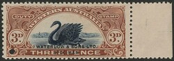 Stamp Duty: 1904 Engraved Swan 3d brown with dark blue Swan with ...