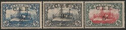 1915 'C.E.F.' opt Yacht set ½d on 3pf - 5s on 5Mk plus 1d opt in ...