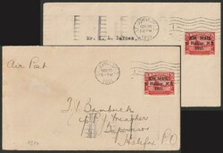 1921 Halifax Airmail 35c red, both 1½mm & 2½mm spacing between ...
