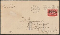 1921 Halifax Airmail 35c red, both 1½mm & 2½mm spacing between ...