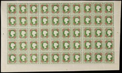 Heligoland: 1869-73 QV Embossed ½s blue-green &amp; rose, Head Die ...