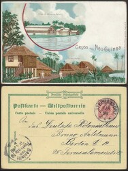 New Guinea: 1898 use of PTPO colour PPC 'Gruss aus Neu-Guinea' with ...