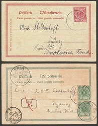 Samoa: 1899 use of Formular PPC with colour scenes of harbour, ...