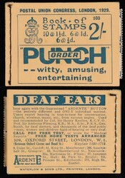 1929 PUC KGV 2/- booklet edition 103 with panes of 6 of ½d, 1d, & ...