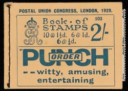 1929 PUC KGV 2/- booklet edition 103 with panes of 6 of ½d, 1d, & ...