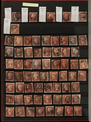 1841-53 QV 1d red-brown imperf collection/accumulation in KABE s/book ...