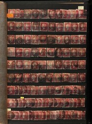 1864-79 QV 1d red-brown Used collection/accumulation in 2 s/books, ...