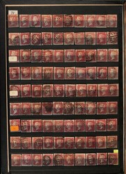 1864-79 QV 1d red-brown Used collection/accumulation in 2 s/books, ...