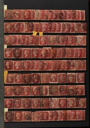 1864-1879 QV 1d Red brown used collection/accumulation in 48pgs ...