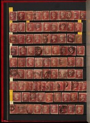1864-1879 QV 1d Red brown used collection/accumulation in 48pgs ...